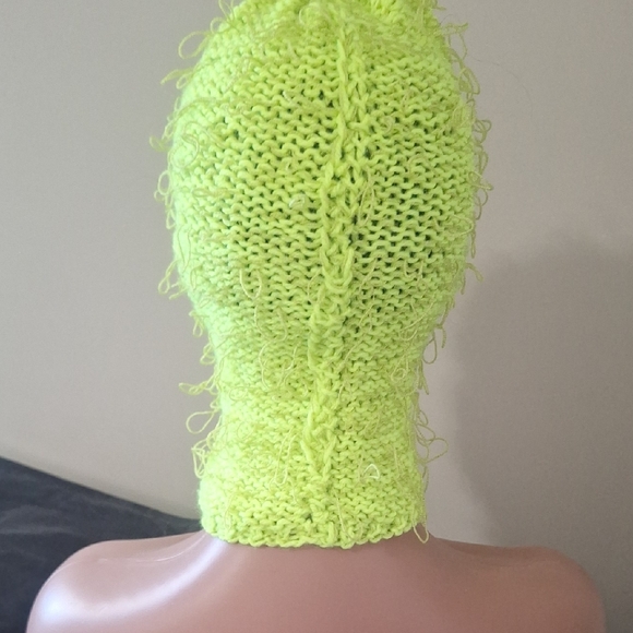 Handmade  Neon Green Monster Knit Mask - Picture 5 of 5